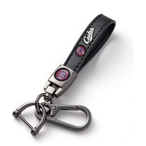 CHICAGO CUBS Genuine Leather Keychain Key Chain Ring Fob Holder Baseball NEW